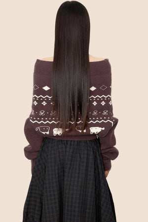Vintage Lazy Shoulder Sweater