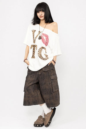Vintage Leopard Peplum Tee