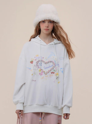 Vintage Long Sleeve Loose Knit Hooded Sweatshirt