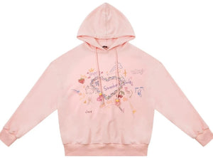 Vintage Long Sleeve Loose Knit Hooded Sweatshirt