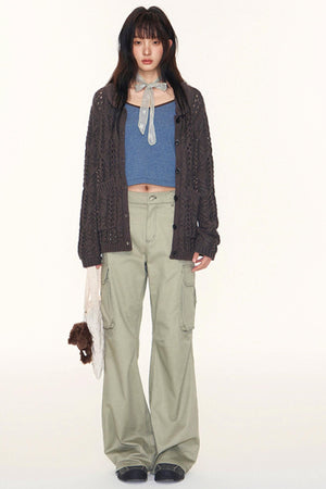 Vintage Petal Collar Cardigan