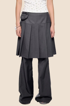 Vintage Pleated Flared Pants
