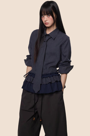 Vintage Pleated Plaid Shirt