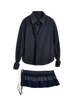 Vintage Pleated Plaid Shirt
