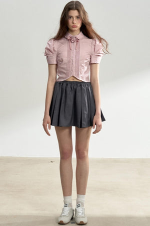 Vintage Pleated Striped Shirt