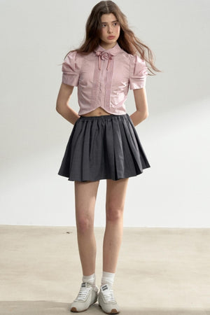 Vintage Pleated Striped Shirt