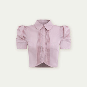 Vintage Pleated Striped Shirt