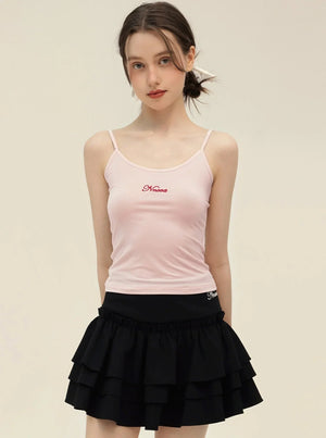 Vintage Polka Dot Slim Camisole Top Set-Up