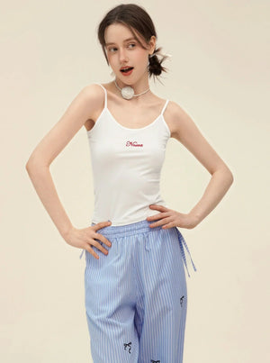 Vintage Polka Dot Slim Camisole Top Set-Up