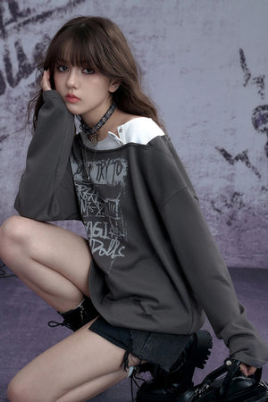 Vintage Punk Layered Sweatshirt