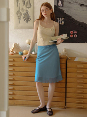 Vintage Ribbon Lace Fishtail Skirt