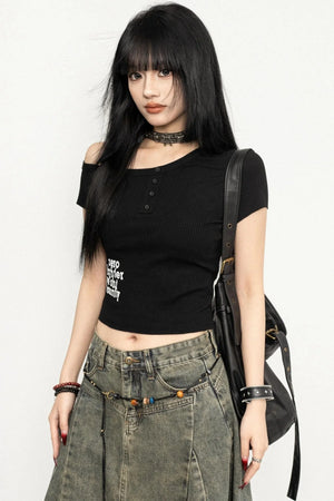 Vintage Shoulder Cut T-Shirt