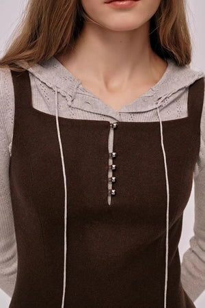 Vintage Silk Wool Hooded Sweater