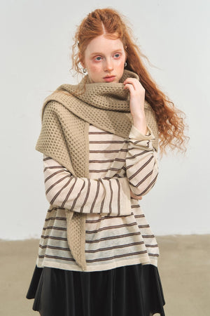 Vintage Striped Gray Knit Top