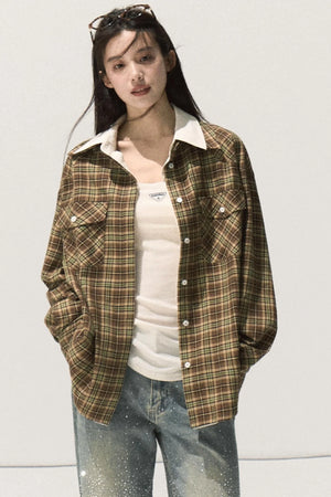 Vintage Striped Texture Layered Shirt