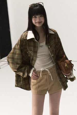 Vintage Striped Texture Layered Shirt