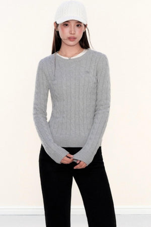 Vintage Twist Cable Knit Sweater