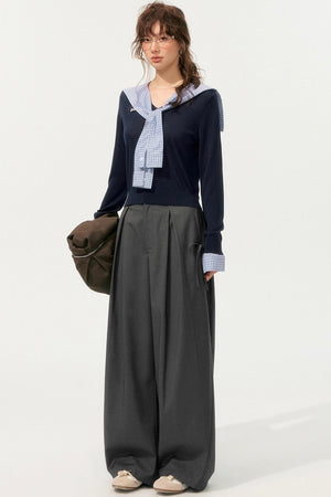 Vintage V-Neck Long Sleeve Top
