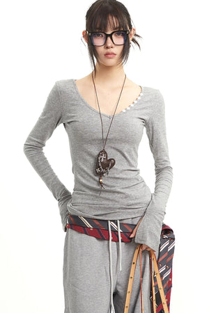 Vintage V-Neck Striped Tee
