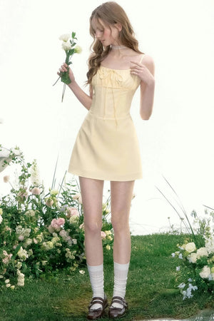 Vintage Waist Ribbon Dress