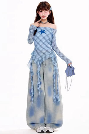Vintage Washed Denim Pants