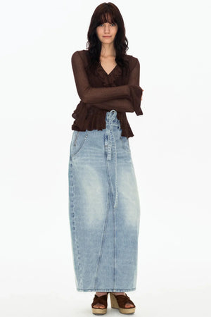 Vintage Washed Denim Skirt