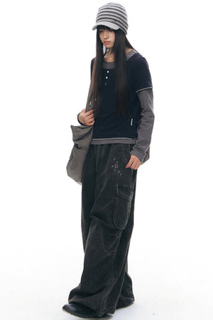 Vintage Wide-Leg Retro Pants