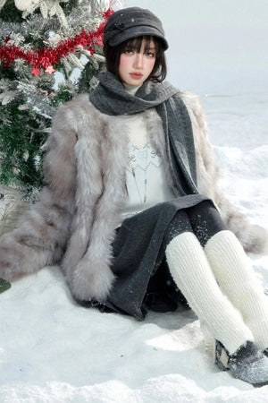 Vintage Wool Blend Knitted Scarf