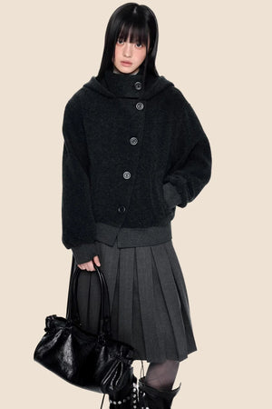 Vintage Woolen Hooded Jacket