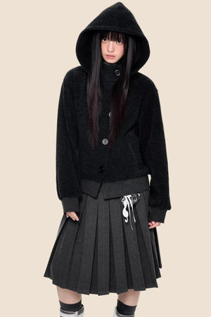Vintage Woolen Hooded Jacket