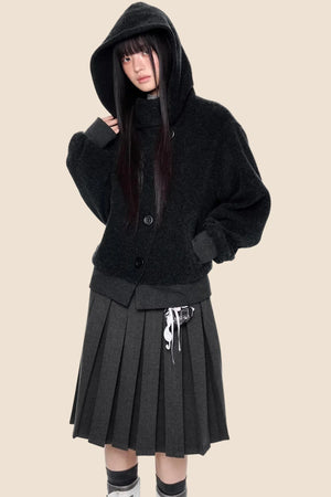 Vintage Woolen Hooded Jacket