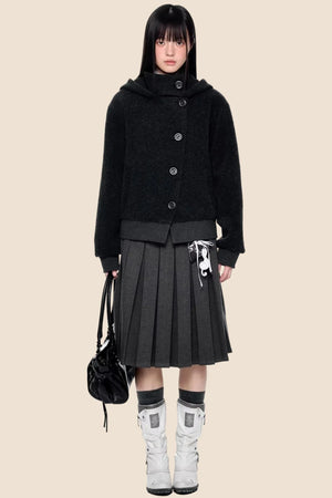 Vintage Woolen Hooded Jacket