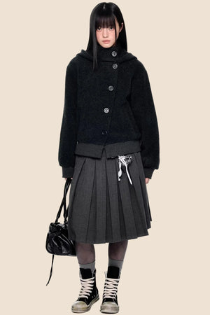 Vintage Woolen Hooded Jacket