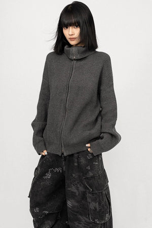 Vintage Zipper Sweater Coat