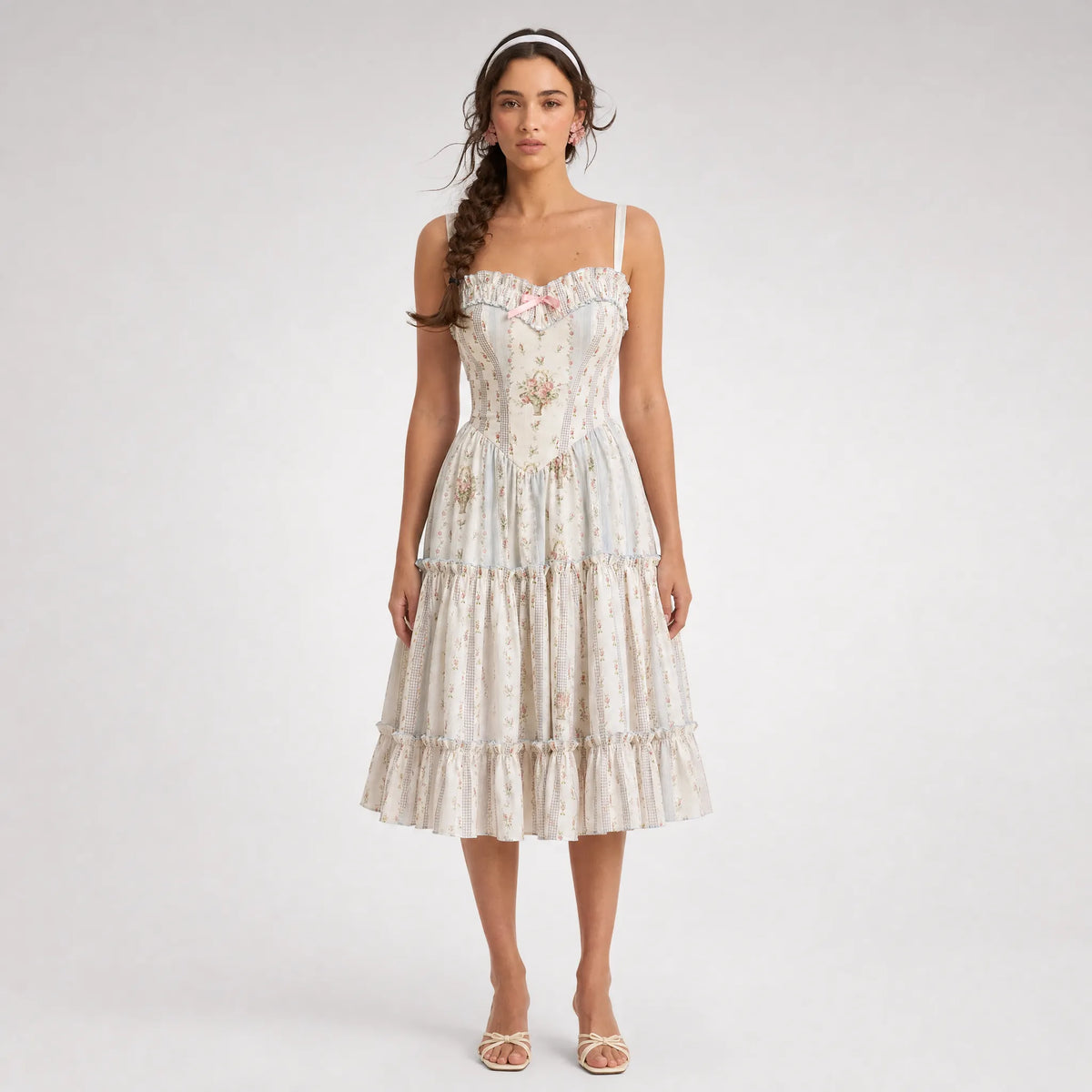 Vintage Ruffle Tiered Dress
