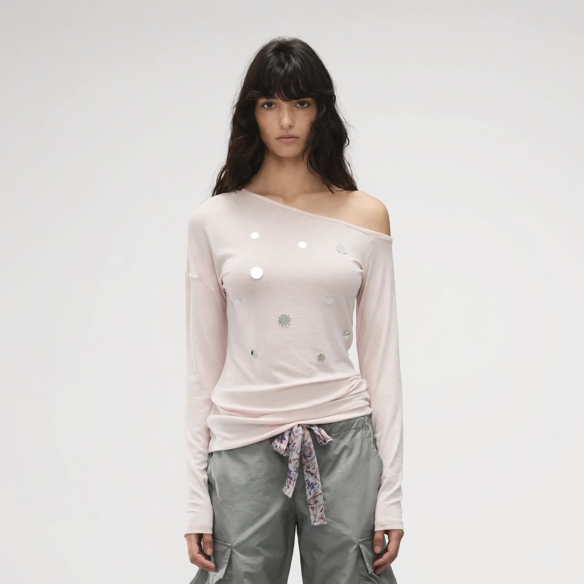 Off-Shoulder Mirror Dot Top