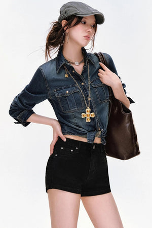 Waist-Cinching Denim Jacket