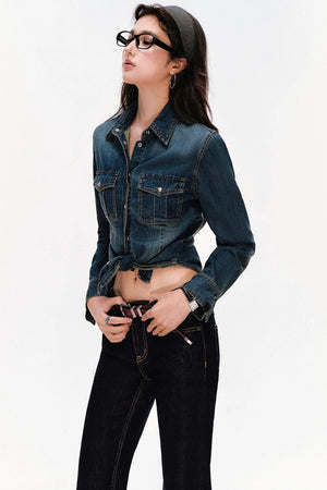 Waist-Cinching Denim Jacket