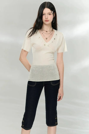 Waist-Cinching Knitted Top