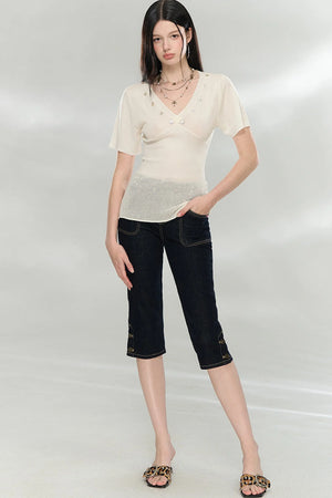 Waist-Cinching Knitted Top