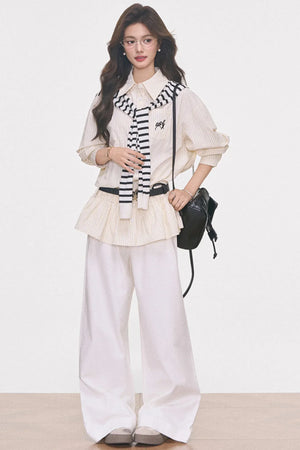 Waist-Cinching Shirt Dress Set-Up