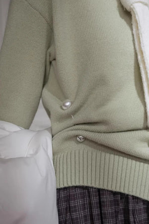 Warm Apricot Wool Tie Sweater