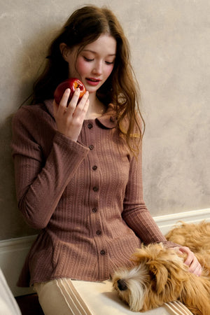 Warm Flower Knit Top