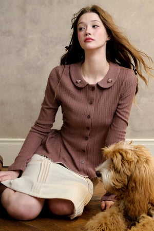 Warm Flower Knit Top