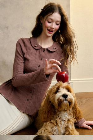 Warm Flower Knit Top