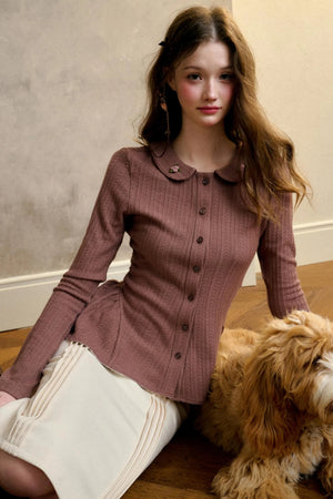 Warm Flower Knit Top