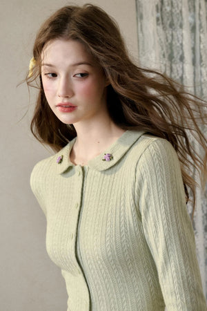 Warm Flower Knit Top