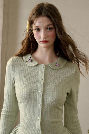 Warm Flower Knit Top