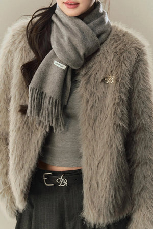 Warm High-Quality Wool Tassel Scarf