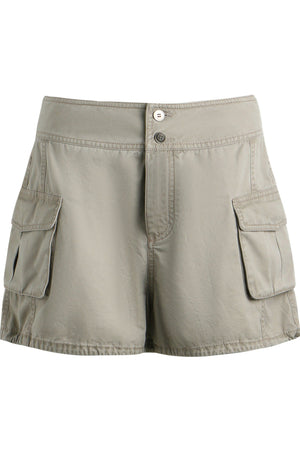 Washed Denim Cargo Shorts